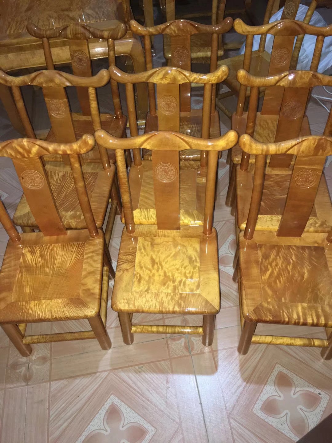 金丝楠木官帽椅靠背椅榫卯结构大叶楠水波纹椅子儿童课桌椅实木