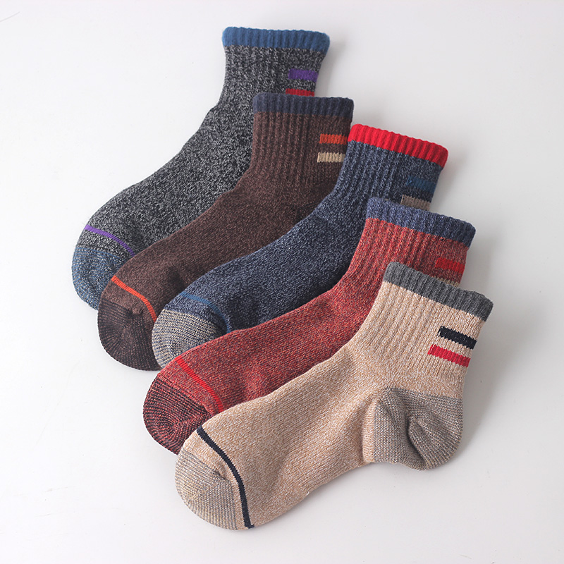 男士纯棉抗起球不臭脚中筒袜