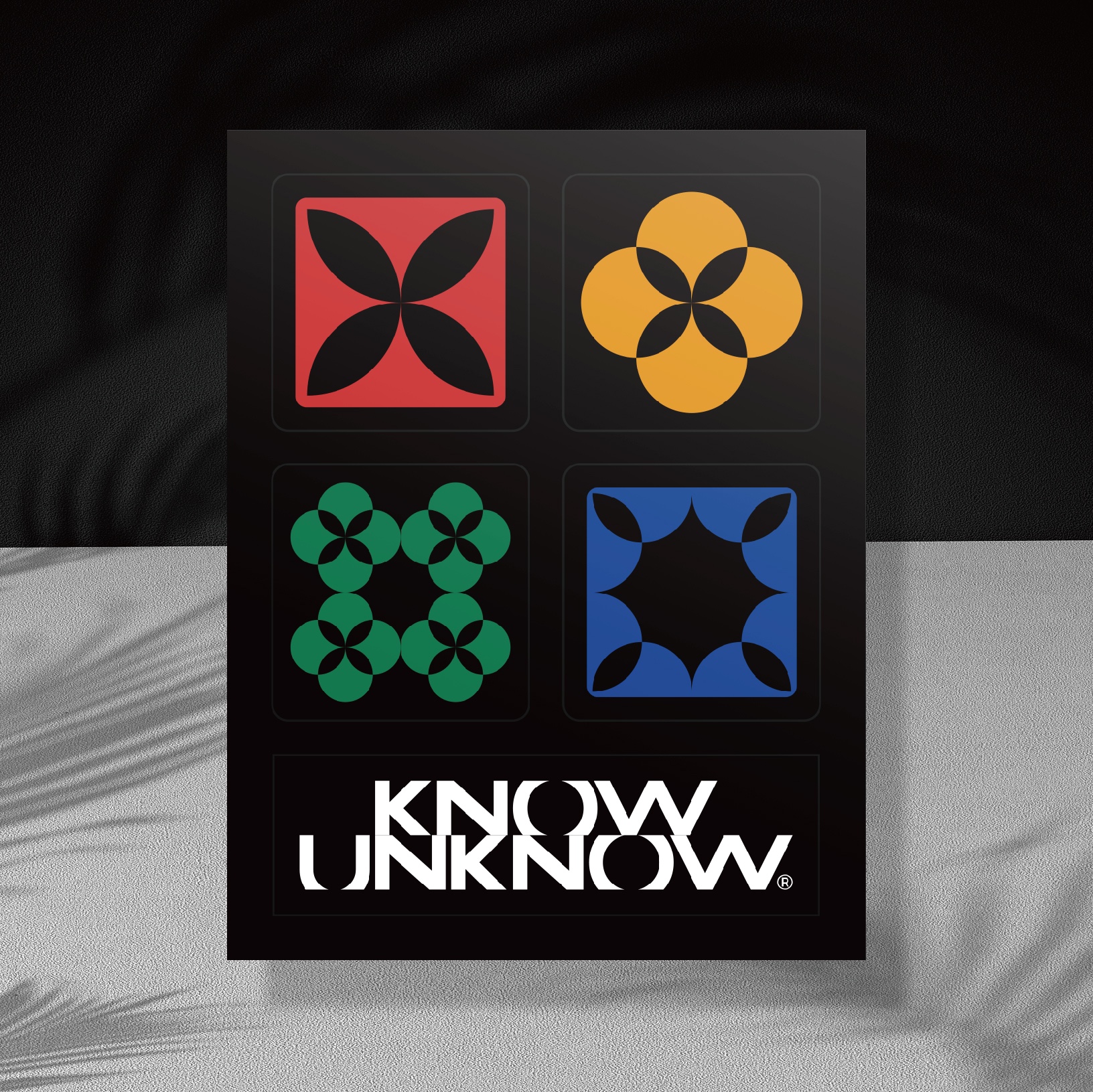 KNOWUNKNOW设计师黑色不干胶老花英文贴纸