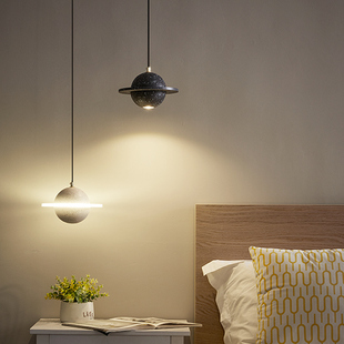 可升降星球小吊灯餐厅北欧现代简约吊线灯主卧房间卧室床头吊灯