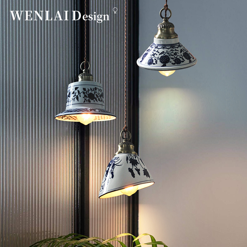 餐厅小吊灯简约现代主题餐厅店铺商用装饰ins风陶瓷设计师吧台灯