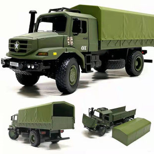凯迪威1 36合金仿真军事卡车模型运输车模型军卡越野车金属摆件