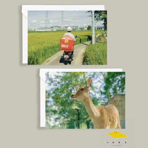 奈良小憩 日本京都大版旅游明信片贺卡摄影小鹿风景人文装饰海报