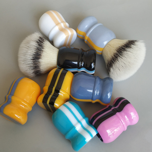 帝诗男士扇形CN6人造丝剃须刷多彩方程式手柄胡刷剃须皂泡沫刷