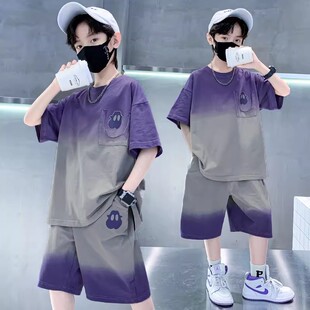 男童夏季套装2025新款儿童夏装炸街酷帅洋气男孩纯棉短袖夏款运动