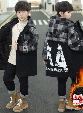 秋冬装加绒加厚中长款棉服棉袄