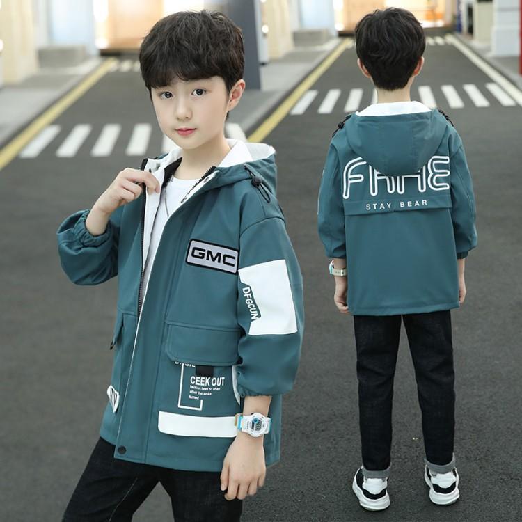 新款中大儿童装男孩冬季加绒外套