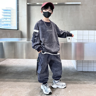 儿童装男童秋装套装2026新款春秋款男孩运动大童秋季酷帅气卫衣潮