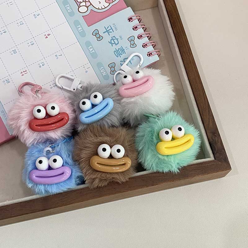 CUTE SAUSAGE MOUTH HAIRBALL KEYCHAIN FUNNY FUNNY COUPLE PENDANT CUTE STUDENT SCHOOL BAG ORNAMENT GIRLFRIEND GIFT