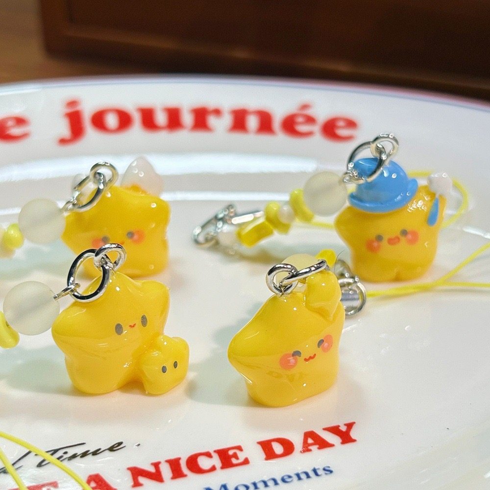 立体星星串珠手机绳挂件配饰