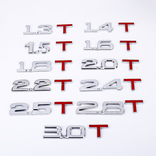 汽车3D金属车贴车标贴创意改装排量尾标贴1.8T2.0T3.0T贴标V6 4WD