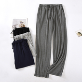 薄款 睡裤 宽松大码 休闲直筒居家长裤 新款 可外穿家居裤 莫代尔棉男士