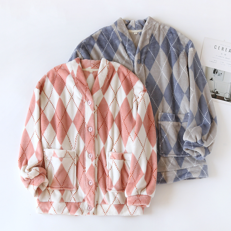 家居服单件上衣V领情侣款可外穿