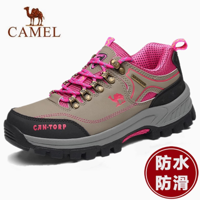 秋冬骆驼女鞋防水防滑户外登山鞋