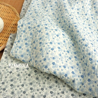 【日韩淡雅花朵】纯棉双层绉纱 母婴级a类口水巾发圈睡衣浴巾