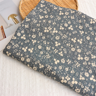 清仓双层棉绉布复古小碎花布料 家居服 手工DIY面料