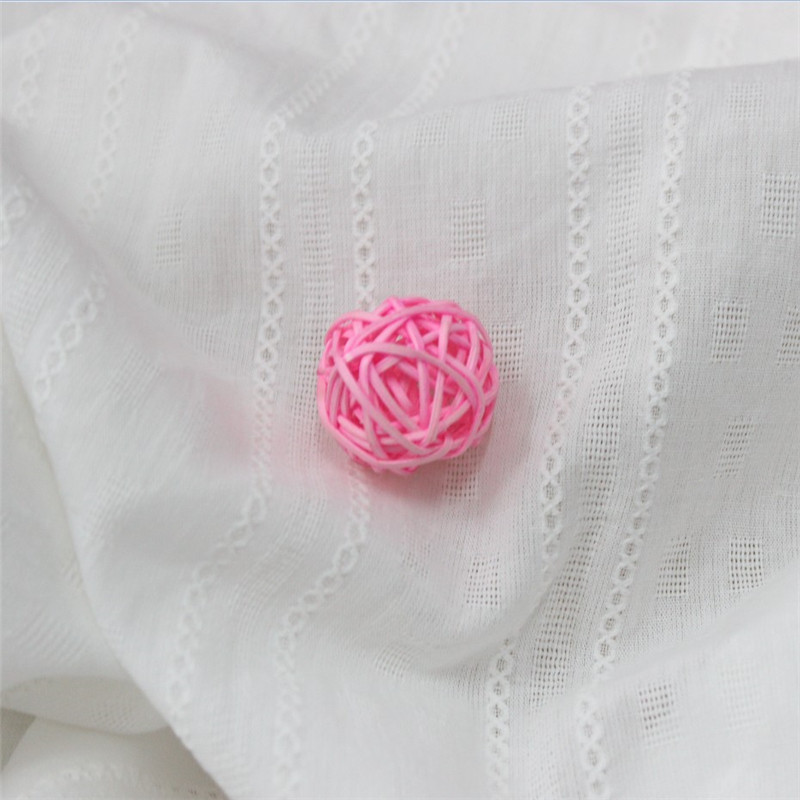 全棉白提花田园风小清新女装布料