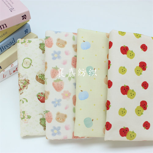 全棉童装水果印花细条灯芯绒