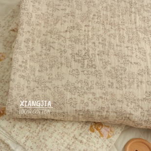 【复古碎花】纯棉双层绉纱 母婴级a类围嘴口水巾发圈睡衣浴巾