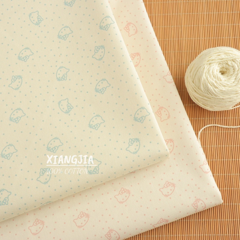 【双色可爱素色kitty】 半米价8安细帆布宠物包包DIY手作纯棉面料