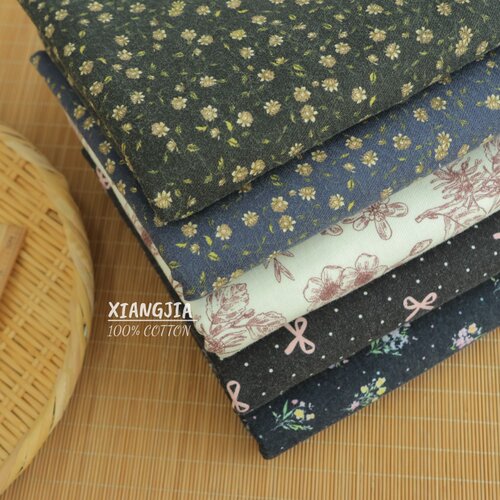 全棉斜纹  轻磨毛复古小碎花 春秋睡衣 棉袄 布料 面料