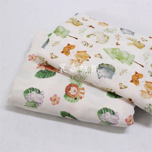 竹纤维纱布 婴幼儿衣服 成人睡衣 卡通布料  柔软 吸湿排汗