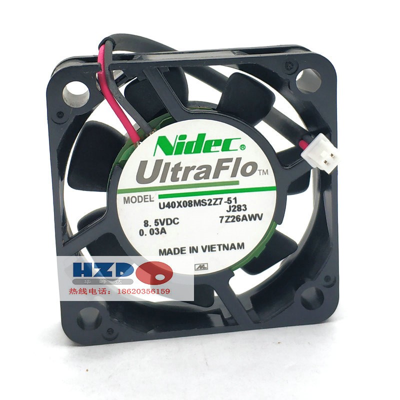 全新原装NIDEC U40X08MS2Z7-51 4010 8.5V 0.03A 2线散热风扇