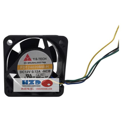 全新原装元山4020 12V 0.12A FD124020MB-H 4CM4线双滚珠风扇HZDO