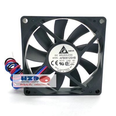 AFB0812SHB全新原装Delta/台达8015 12V 0.4A 8CM厘米2线散热风扇