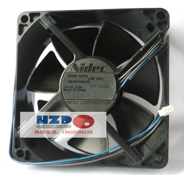全新NIDEC 8025 12V 0.19A D08K-12TU 19B投影仪散热风扇3线8CM
