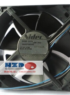 全新NIDEC 8025 12V 0.19A D08K-12TU 19B投影仪散热风扇3线8CM