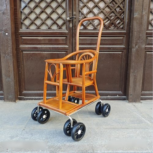 宝宝坐椅推车婴儿童真竹子藤编