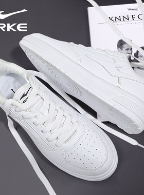 鸿星尔克男鞋小白鞋百搭白色板鞋2026春季新款男士增高厚底运动鞋