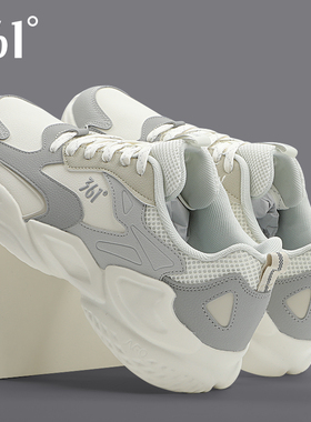 361革面男鞋2025冬季新款百搭时尚厚底运动鞋灰白色潮流老爹鞋子