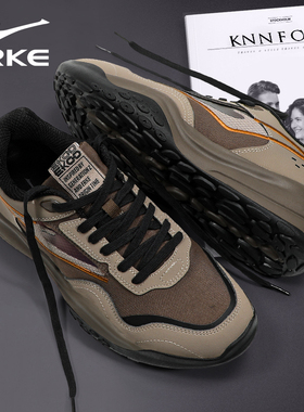 鸿星尔克运动鞋男鞋2025冬季新款舒适轻便灰色减震户外正品老爹鞋