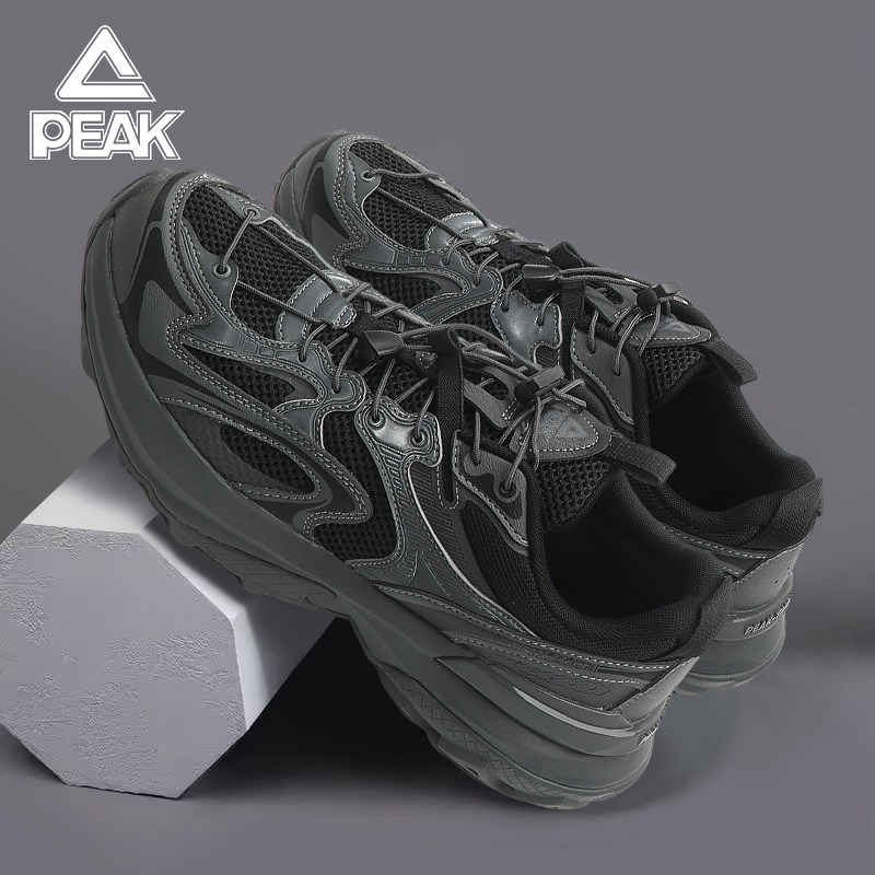匹克运动鞋男鞋2026夏季新款厚底增高户外徒步骑行轻便网面老爹鞋