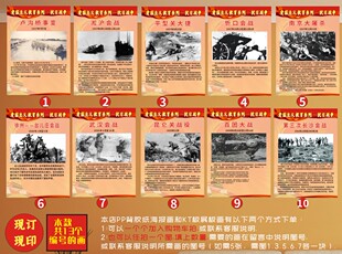 抗日战争战役历史介绍展板红色爱国主义教育海报PP背胶纸KT泡沫板