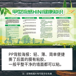甲型流感健康知识宣传栏海报画甲流疾病预防学校社区街道张贴墙画