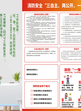 消防安全三自主两公开一承诺海报展板学校工厂企业公示牌广告制作