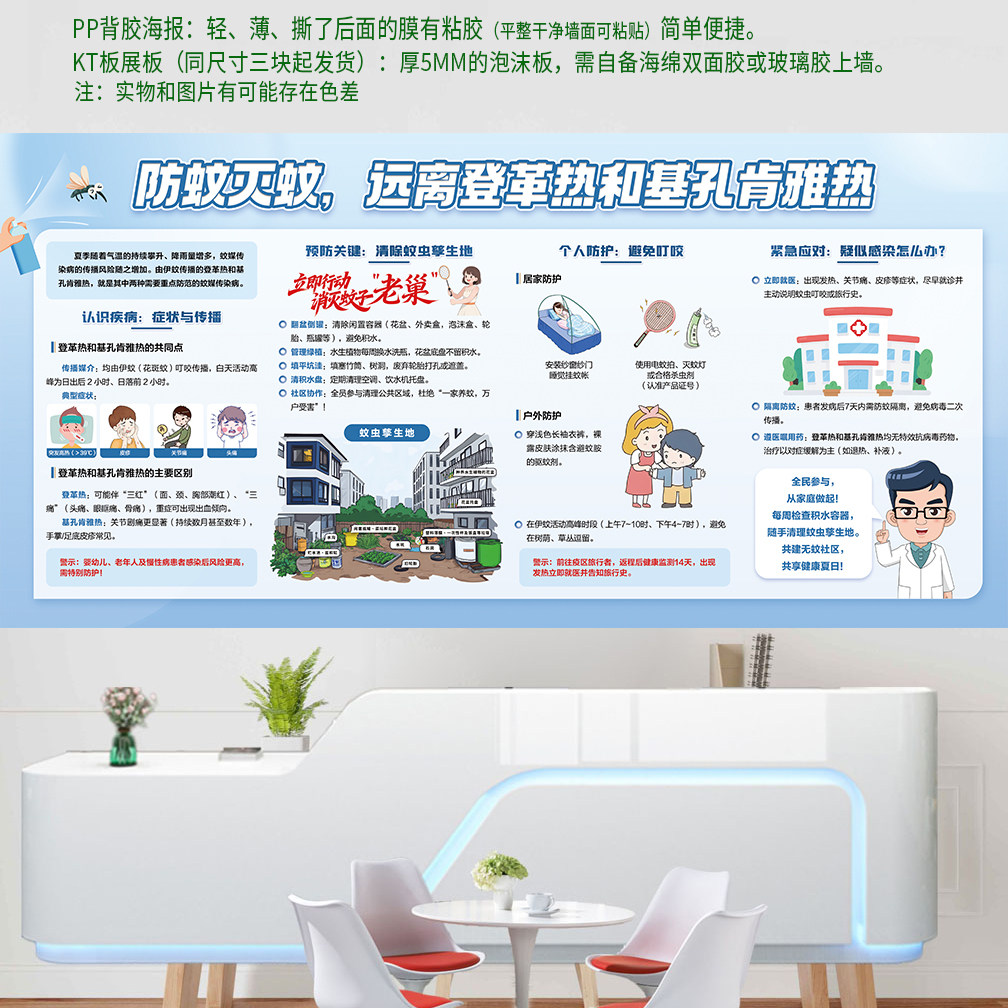 登革热基孔肯雅热防控防蚊灭蚊卫生健康宣传栏海报画广告打印贴画
