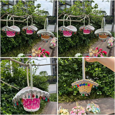 比赛跳舞花篮道具小花篮汉服拍照