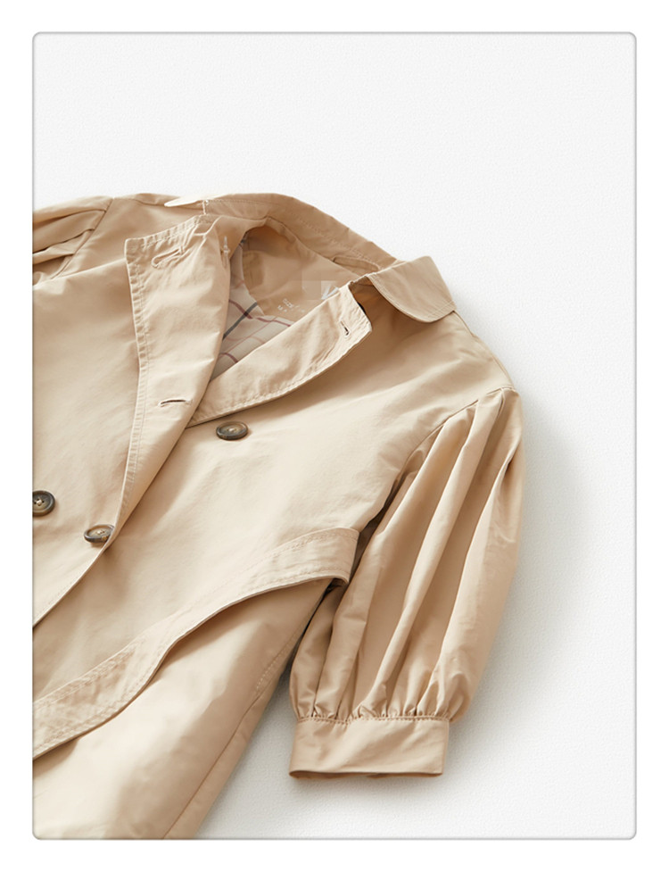 폐점 매장 정리 32% 할인 Z 순수 오리지널 여아 봄용 윈드 브레이커 더블 레이어 패브릭 더블 브레스티드 안티 라이트 비 부모-자식