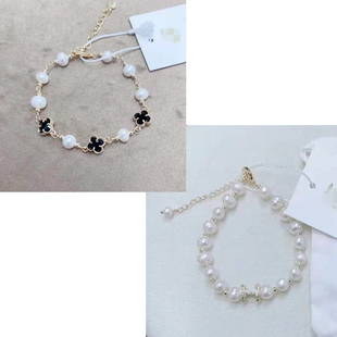 关店清仓38折 B女童珍珠手链镀金手串 可亲子 可爱饰品公主