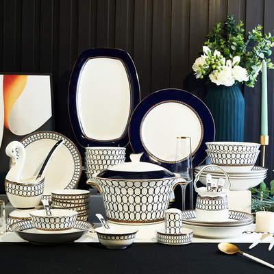 景德镇骨瓷碗碟套装家用高档餐具
