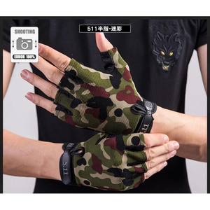 春夏季男士户外登山防晒半指手套战术健身运动薄款