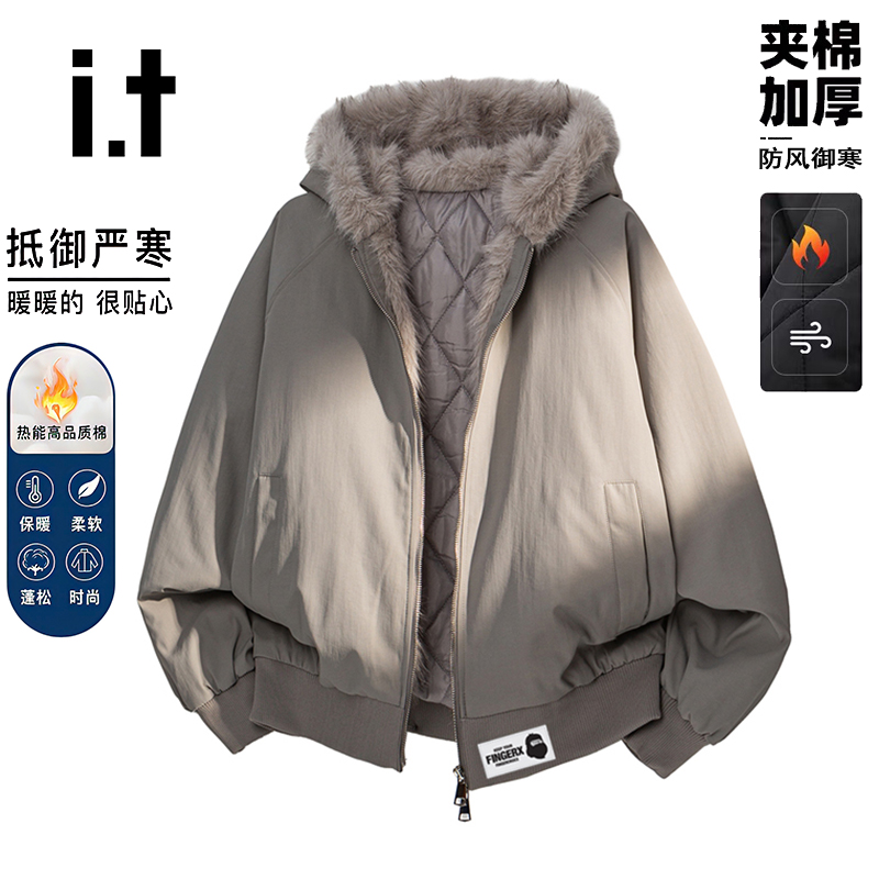 itFINGERCROXX座山雕毛领棉衣男