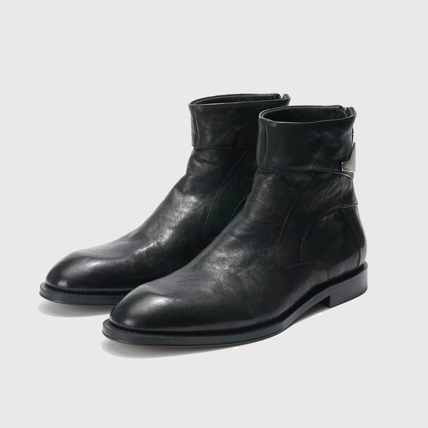 SELVMAKE"斜切"复古切尔西靴高知感vibe修长流线尖头真皮德比皮鞋,流行男鞋,切尔西靴,淘宝优惠券,粉丝福利购,淘宝优惠卷