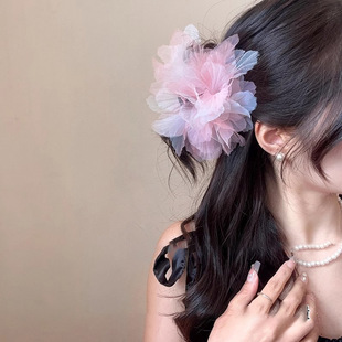 超仙高顏值山茶花發夾女2025新款 甜美氛圍感氣質發抓百搭時尚