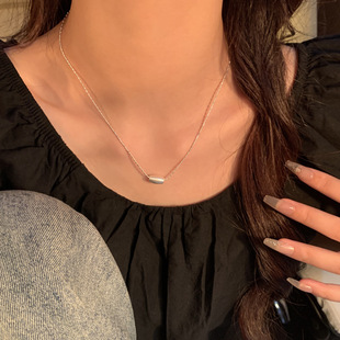 仙女配 冷淡风银色相思豆项链女简约小众设计感百搭锁骨链新款