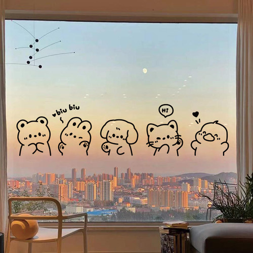 玻璃门窗户贴橱窗镜子贴画